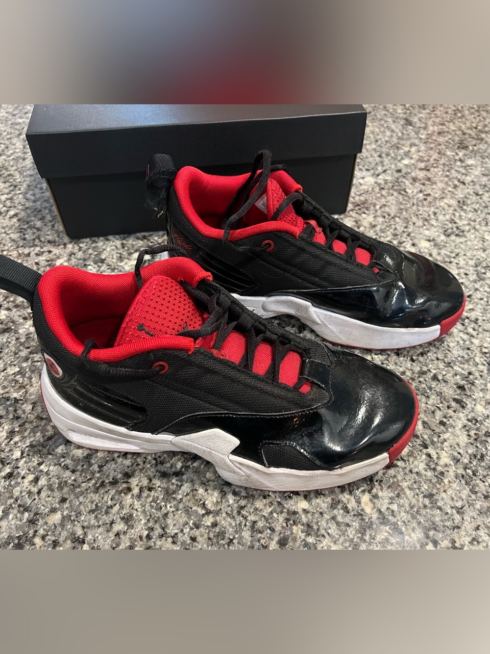 Jordan Kids Black and Red Athletic Sneakers
